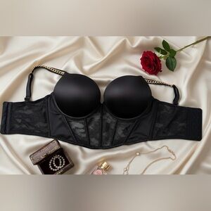 Victoria's Secret Very Sexy Black Lace Push-Up Corset Bra 36D | NWOT